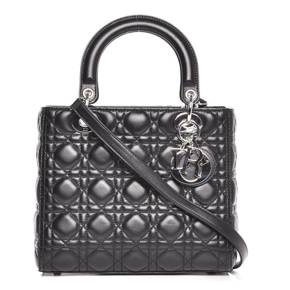 Christian Dior Lambskin Cannage Medium Lady Dior Black 1 of 8