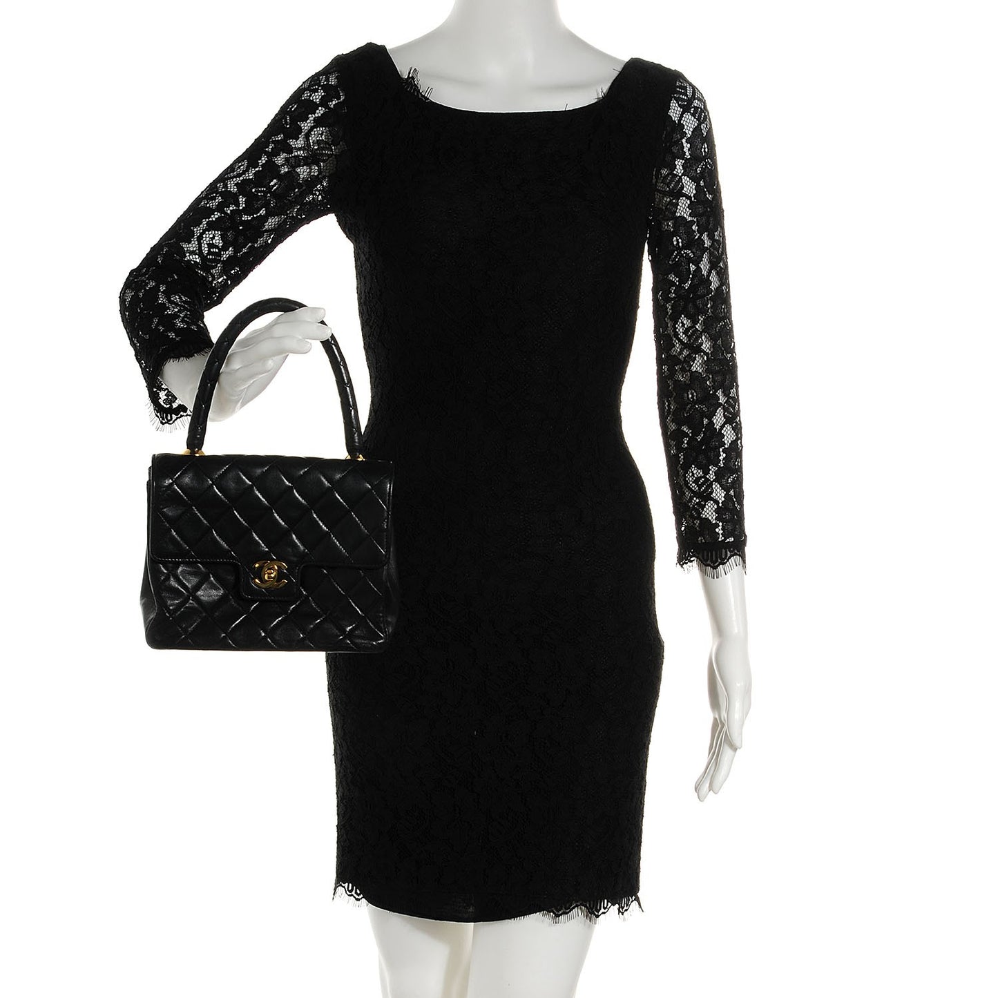 Lambskin Small Kelly Flap Bag Black