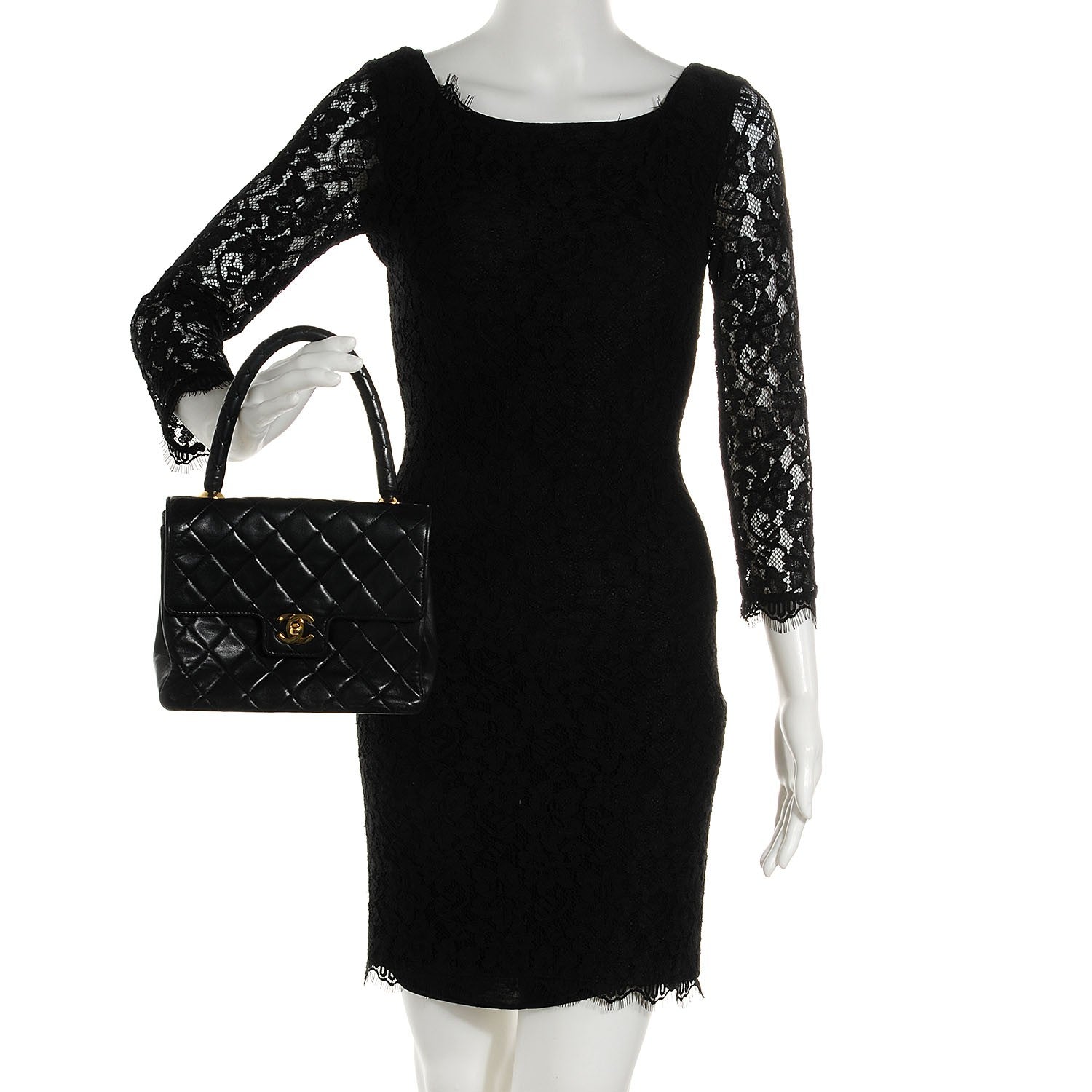 Chanel Lambskin Small Kelly Flap Bag Black 2 of 9
