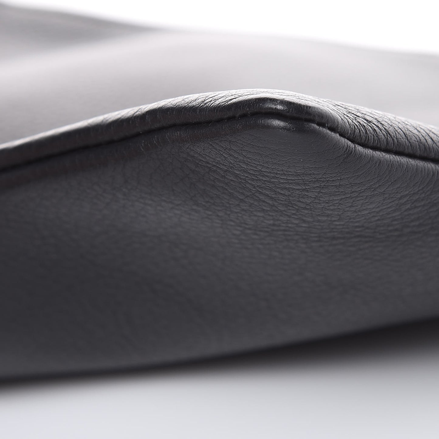 Calfskin Logo Everyday Second Bag Black White