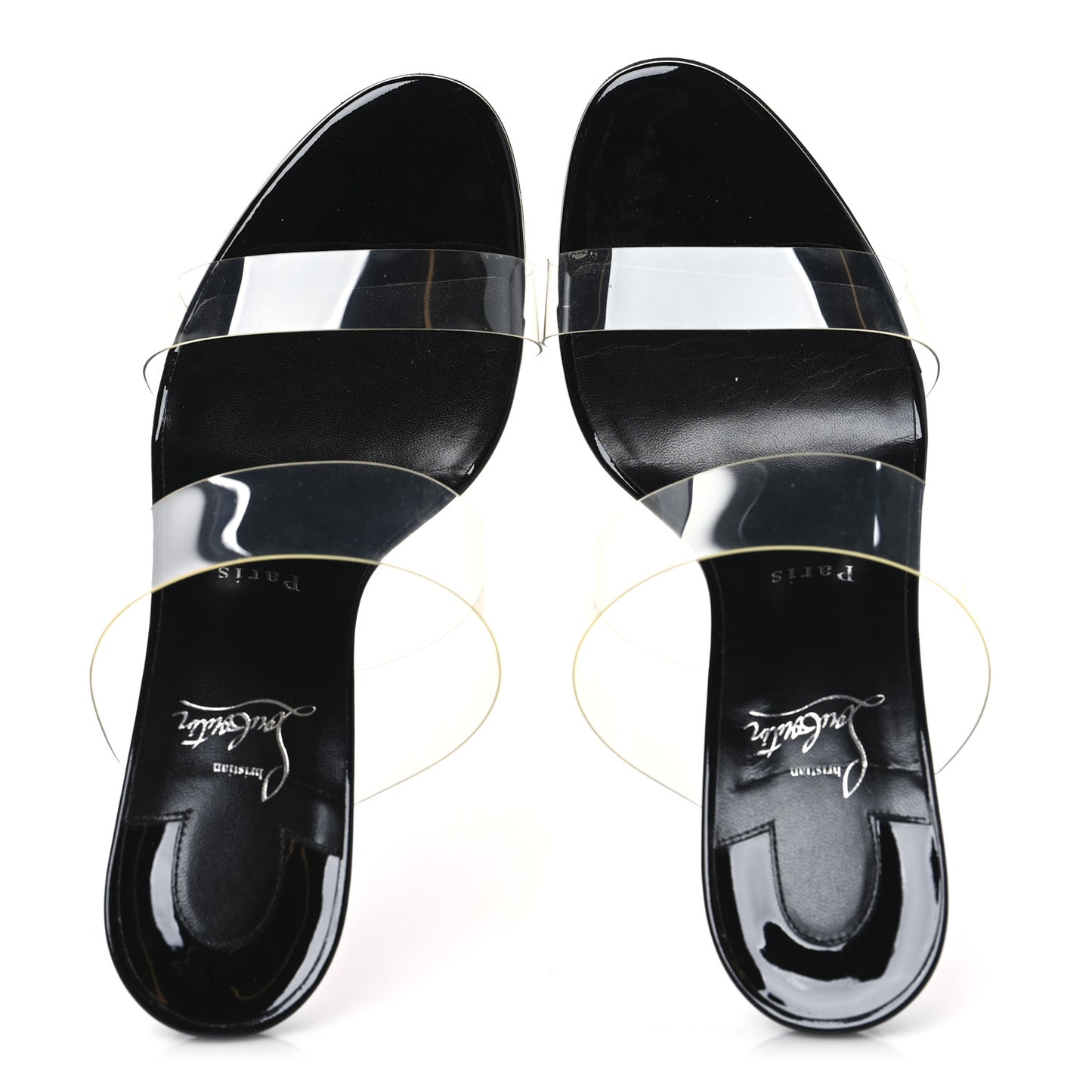 Patent PVC Just Nothing 85 Slide Sandals 40 Black