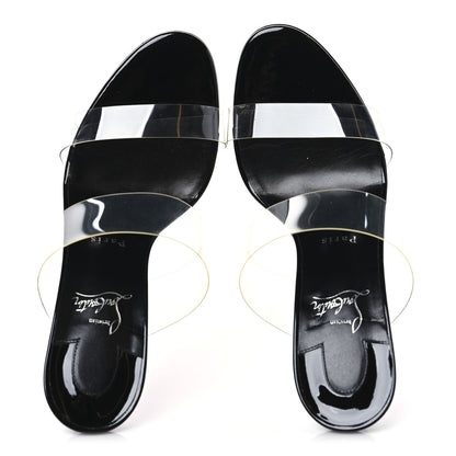 Christian Louboutin Patent PVC Just Nothing 85 Slide Sandals 40 Black 2 of 8