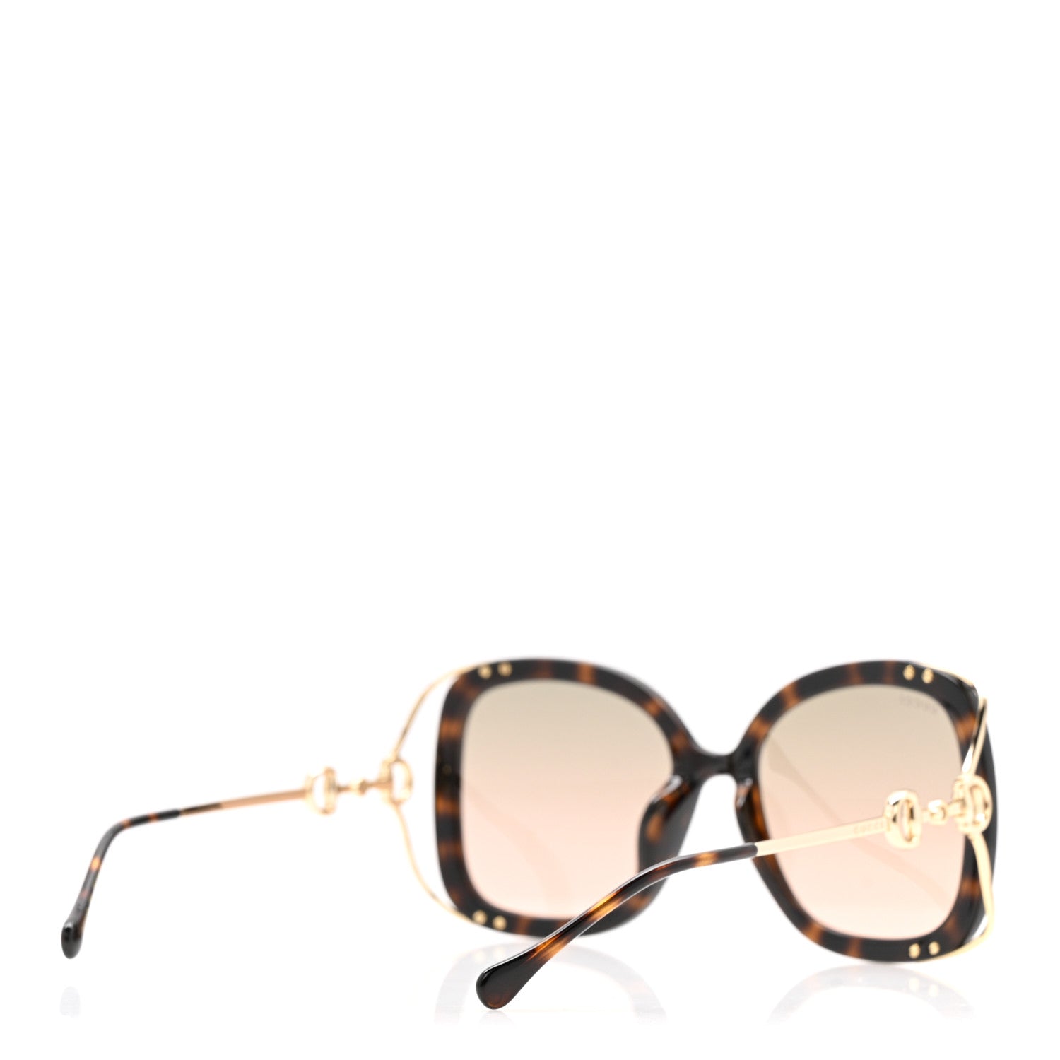 Gucci Acetate Horsebit Square Frame Sunglasses GG1021S Tortoise 4 of 7