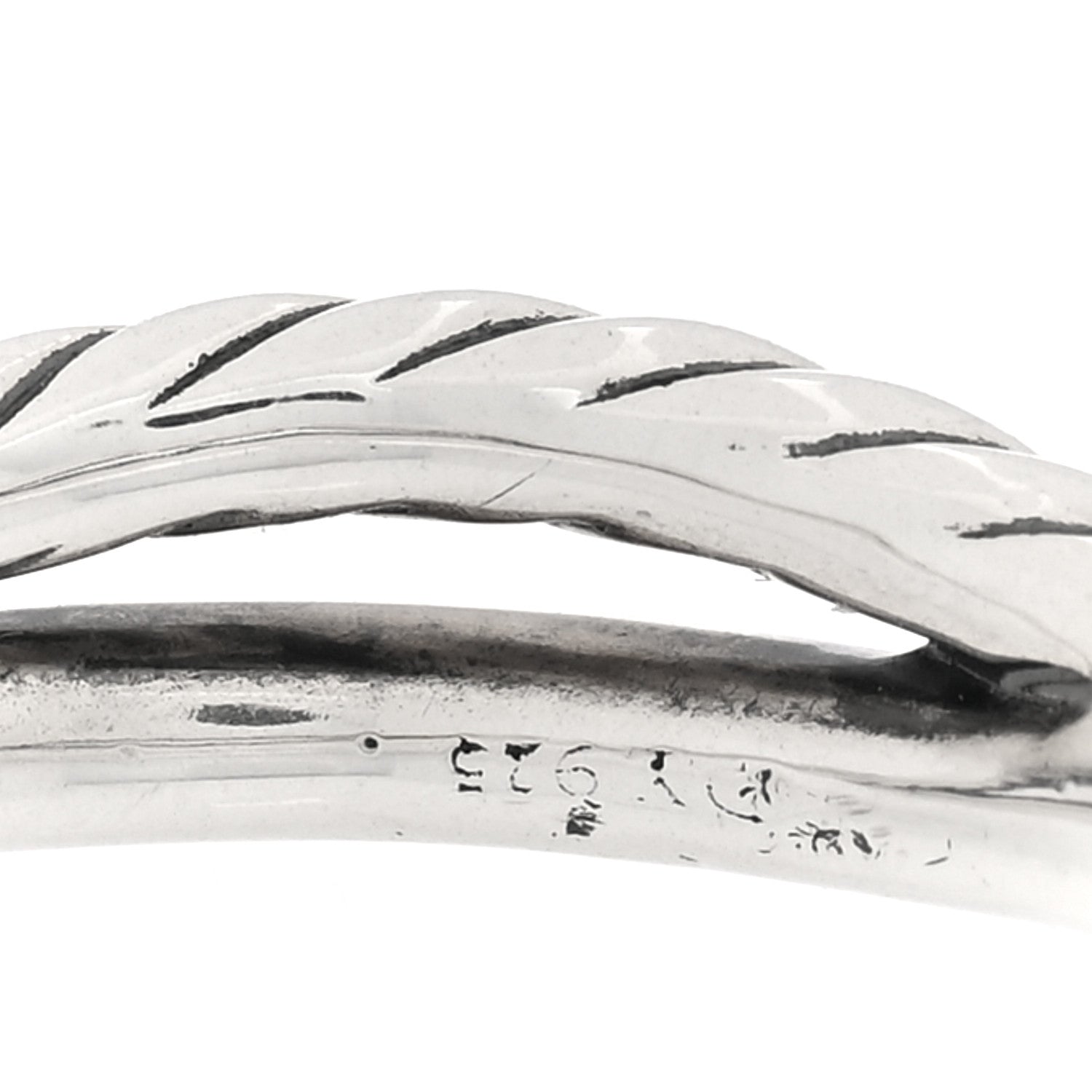 David Yurman Sterling Silver Diamond Continuance Band Ring 56 7.5 4 of 4