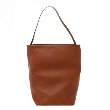 The Row Polished Saddle Calfskin Large N/S Park Tote Dark Cuir 1 of 9