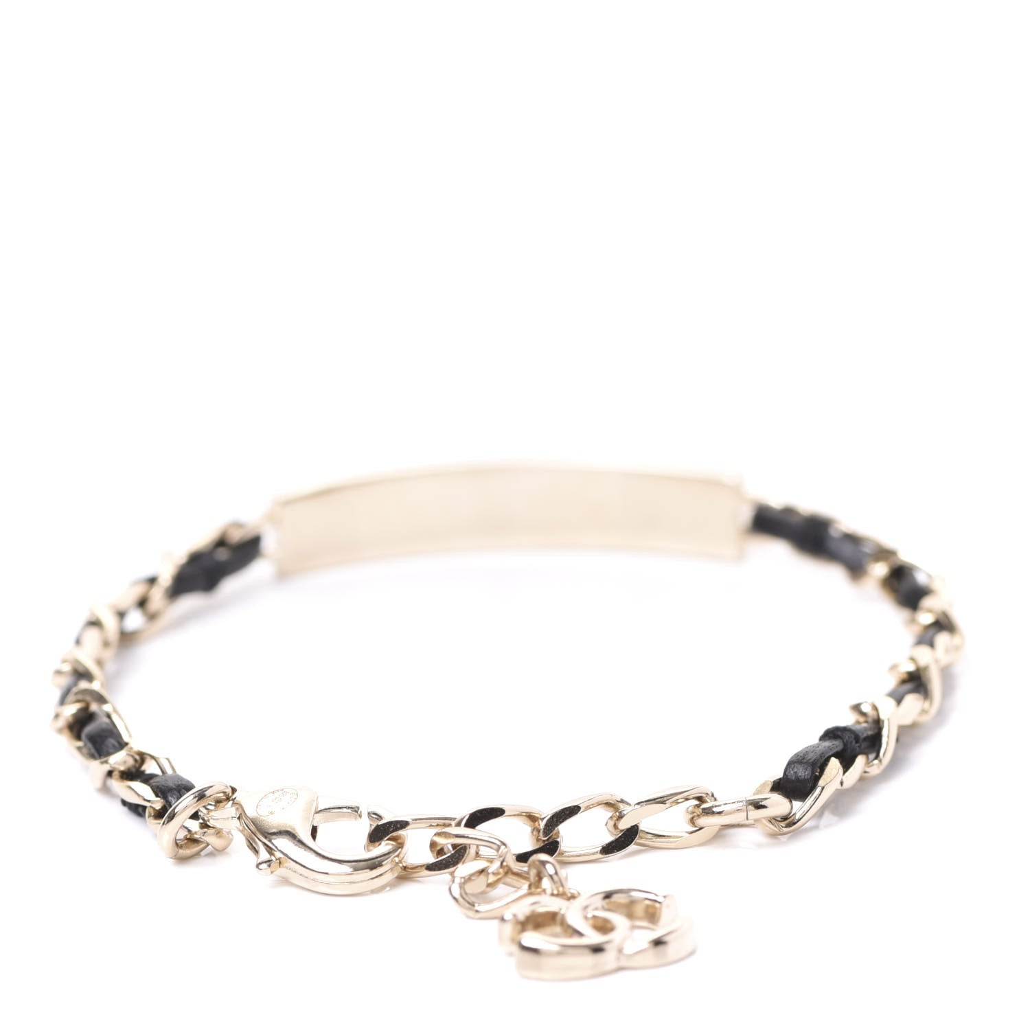 Chanel Metal Lambskin Crystal Sergeant Bracelet Gold 2 of 3