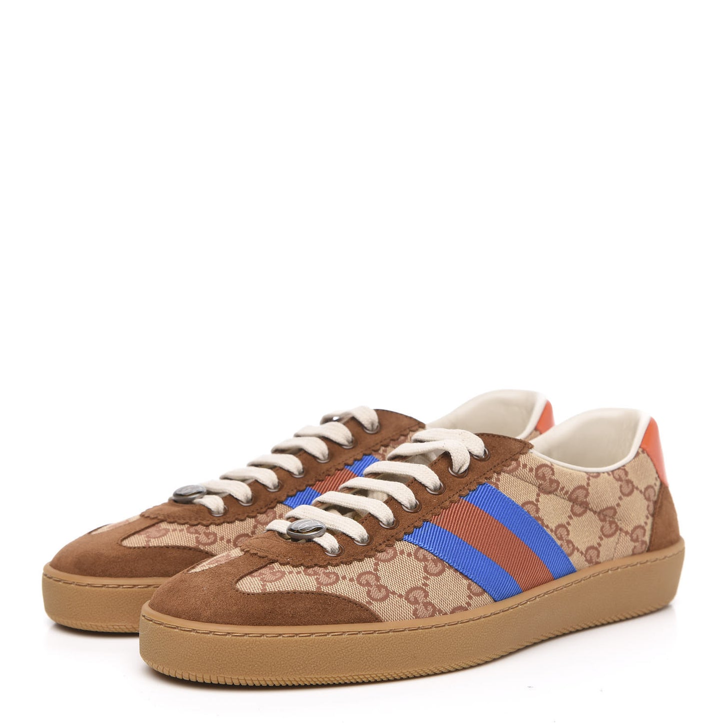 GG Monogram Suede Web Mens G74 Sneakers 9.5 Beige Ruggine Cuir