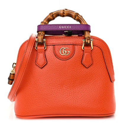 Gucci Textured Dollar Calfskin Mini Diana Dome Tote Bag Deep Orange Spicy Cyclamin 1 of 10