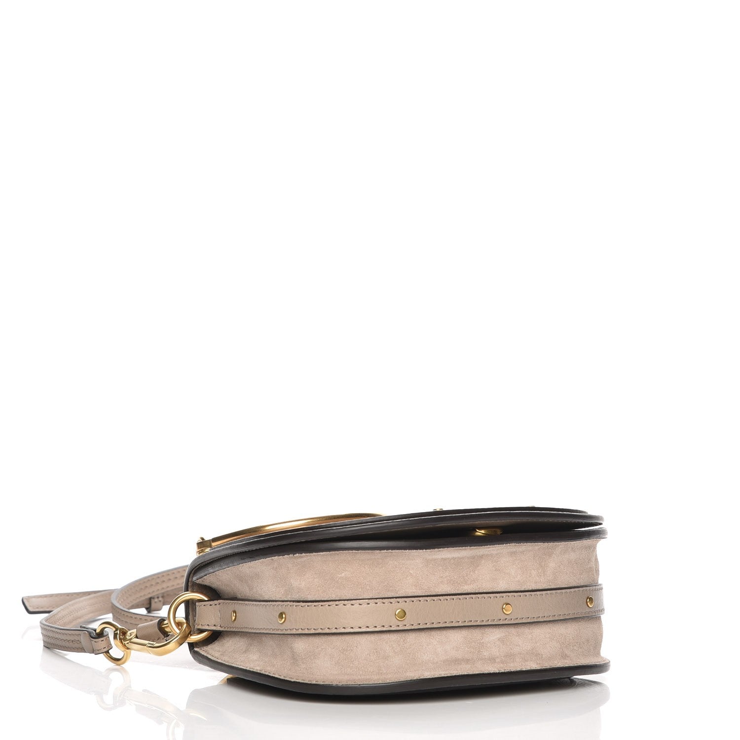 Chloe Calfskin Suede Small Nile Bracelet Bag Motty Grey 4 of 8