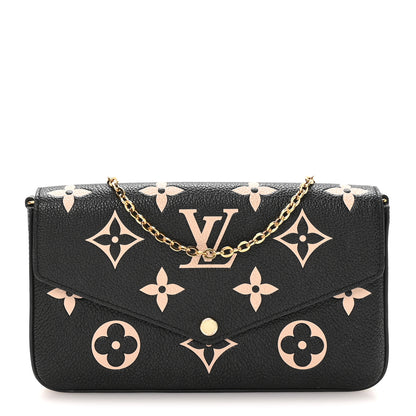 Louis Vuitton Empreinte Monogram Giant Felicie Pochette Black Beige 2 of 19