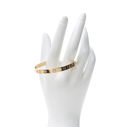 Cartier 18K Yellow Gold 1 Diamond LOVE Cuff Bracelet 17 2 of 6