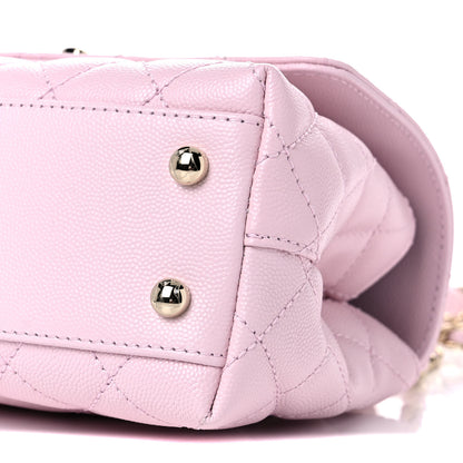 Chanel Caviar Quilted Mini Coco Handle Flap Light Pink 7 of 9