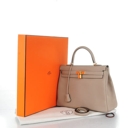 Hermes Togo Kelly Retourne 35 Gris Tourterelle 7 of 26