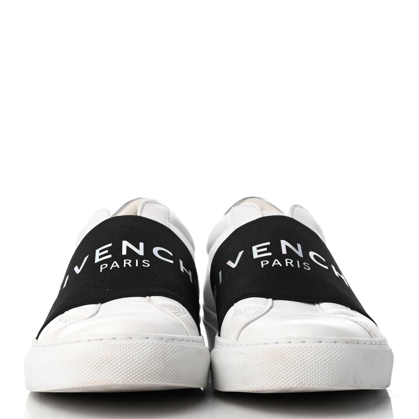 Calfskin Band Logo Womens Urban Street Sneakers 36 White Black