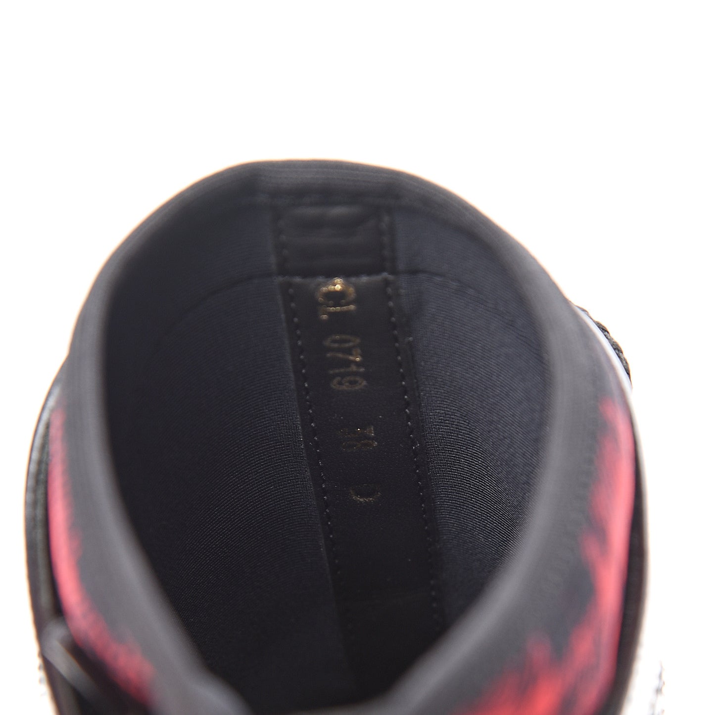 Calfskin D-Order Low Boot 38 Black Red