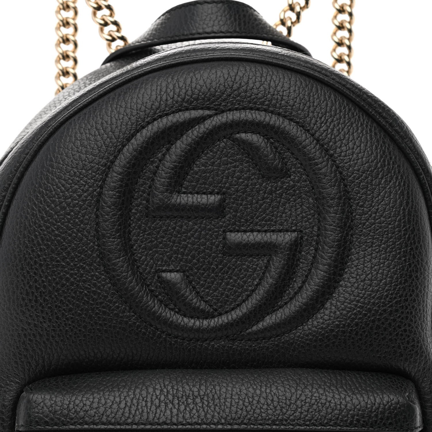 Gucci Pebbled Calfskin Soho Chain Backpack Black 8 of 11