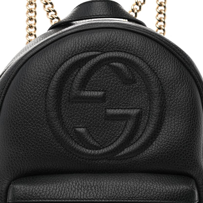 Gucci Pebbled Calfskin Soho Chain Backpack Black 8 of 11