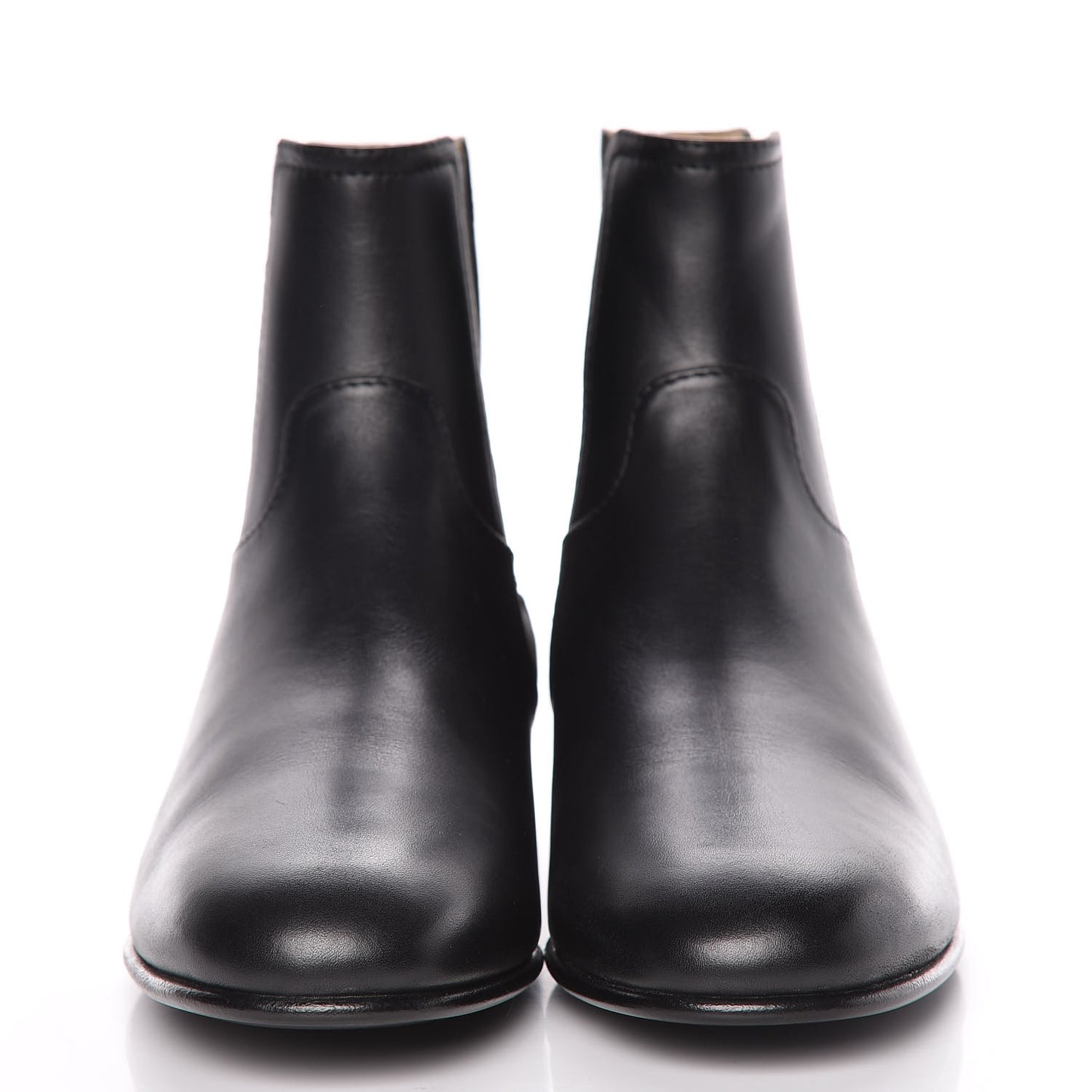 Calfskin Elastic Short Boots 39 Black