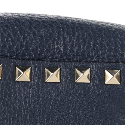 Valentino Garavani Pebbled Calfskin Mini Rockstud Flip-Lock Messenger Bag Marine 15 of 19
