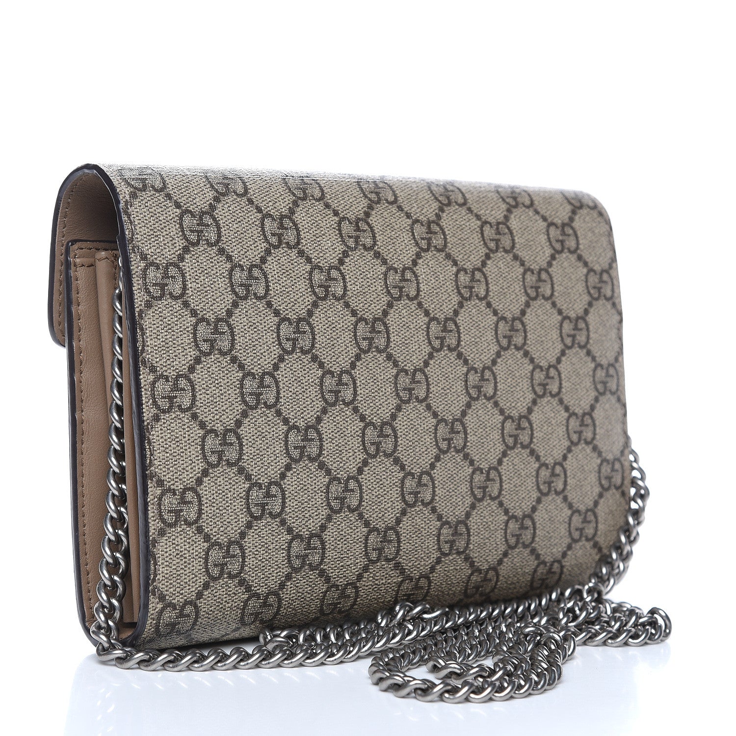 Gucci GG Supreme Monogram Mini Dionysus Chain Wallet Beige Taupe 3 of 11