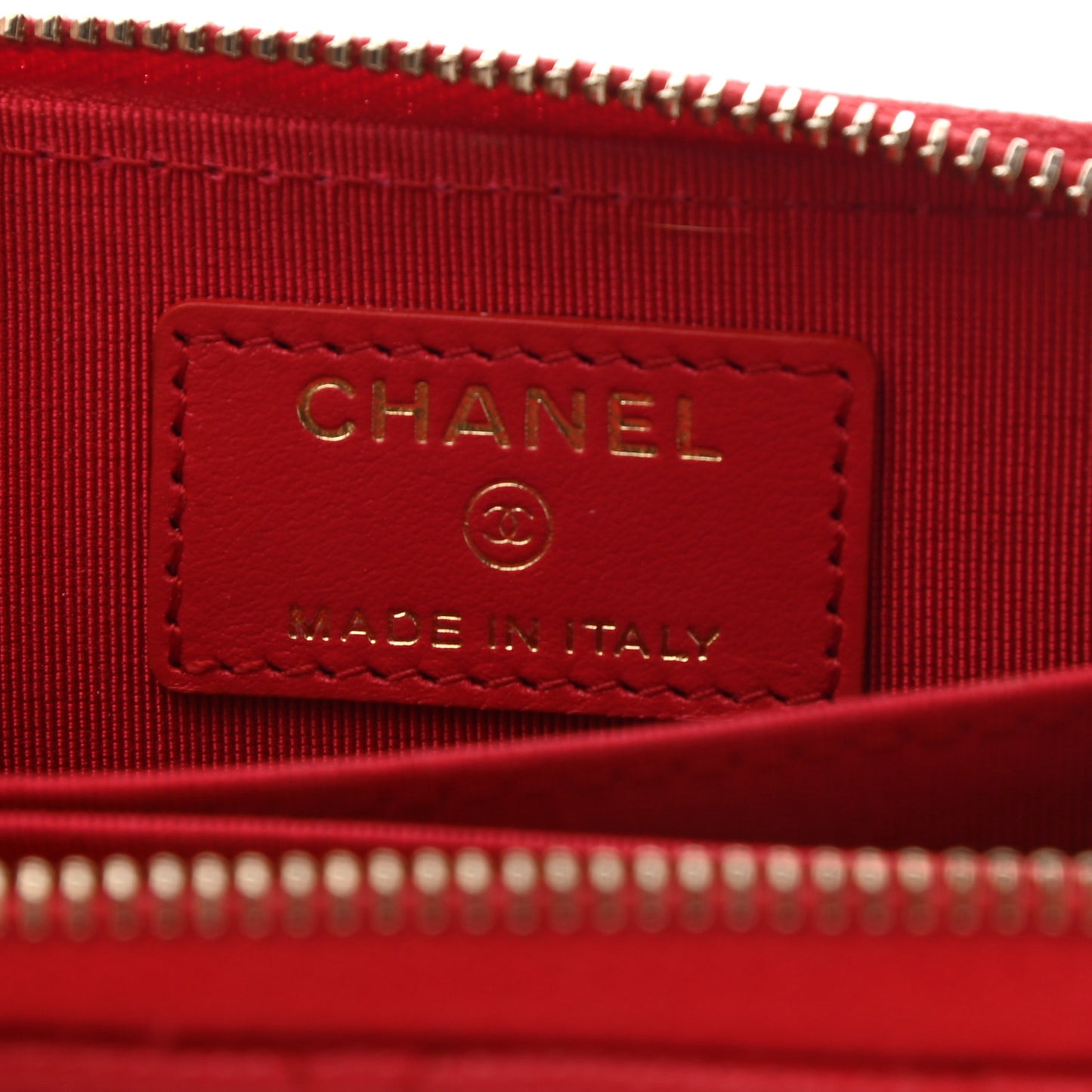 Caviar Quilted Zip Coin Purse Red