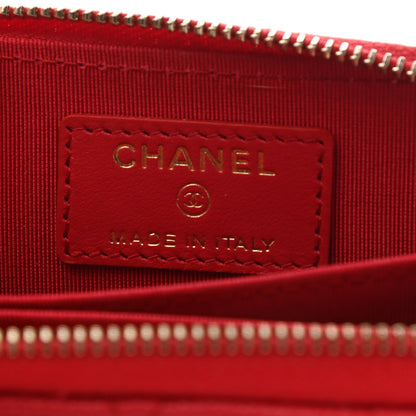 Chanel Caviar Quilted Zip Coin Purse Red 6 of 9