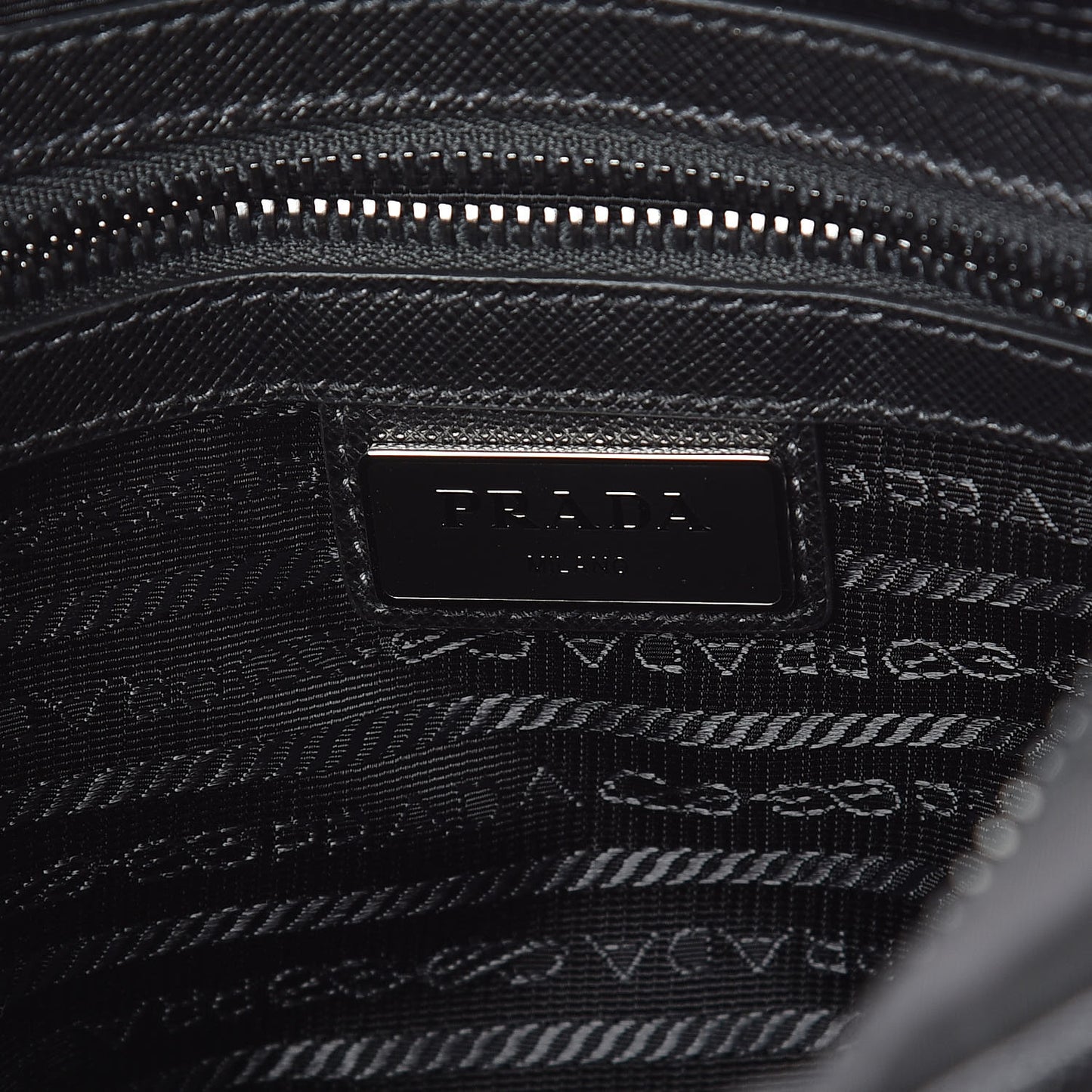 Nylon Saffiano Flat Messenger Bag Black