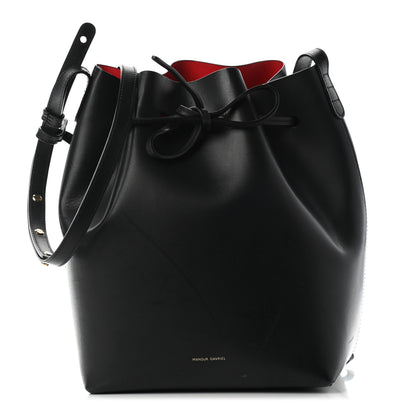 Mansur Gavriel Vegetable Tanned Calfskin Bucket Bag Black Flamma 1 of 11