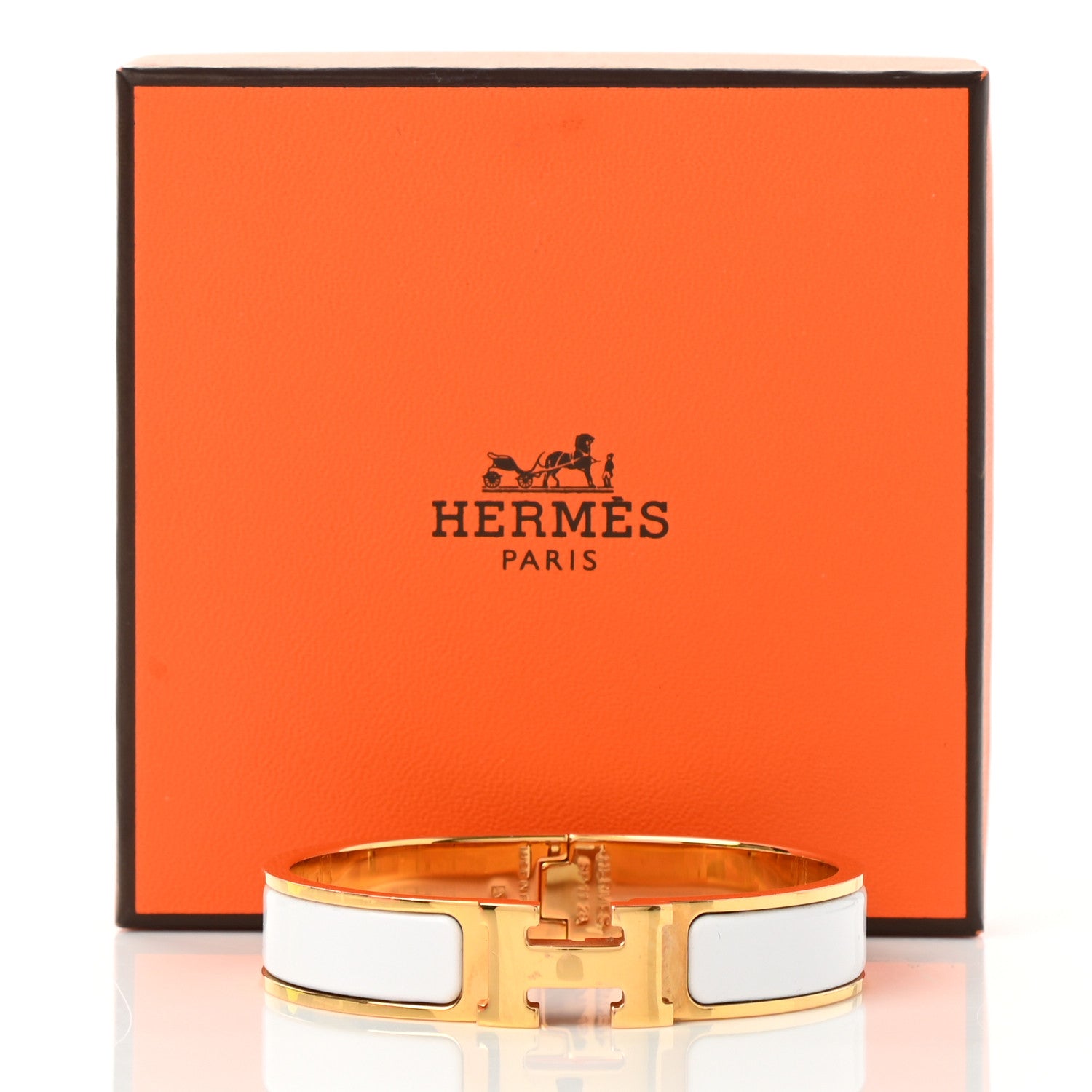 Hermes Enamel Narrow Clic Clac H Bracelet PM White 5 of 5