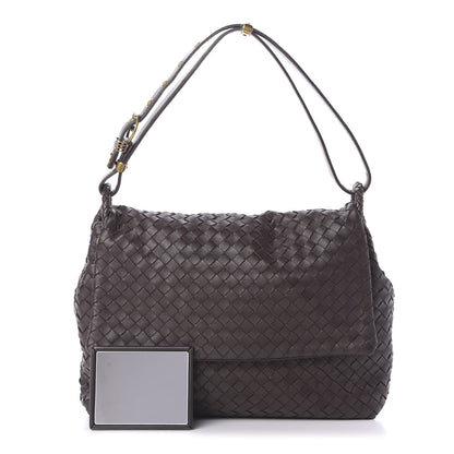 Bottega Veneta Nappa Intrecciato Flap Shoulder Bag Ebano 1 of 9