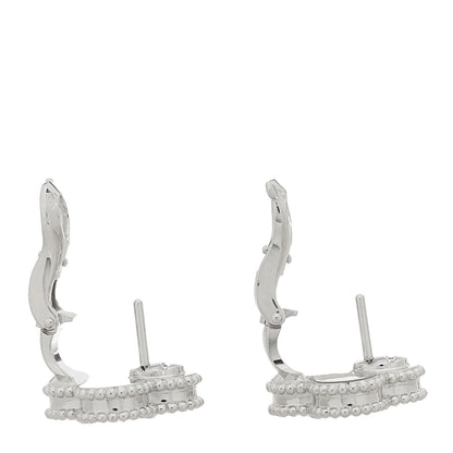 Van Cleef & Arpels 18K White Gold Guilloche Vintage Alhambra Earrings 2 of 5