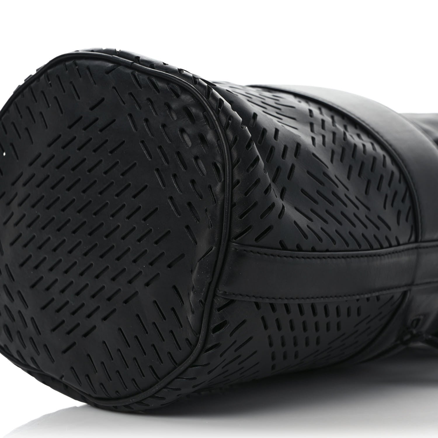 Bottega Veneta Perforated Calfskin Bucket Bag Black 9 of 9