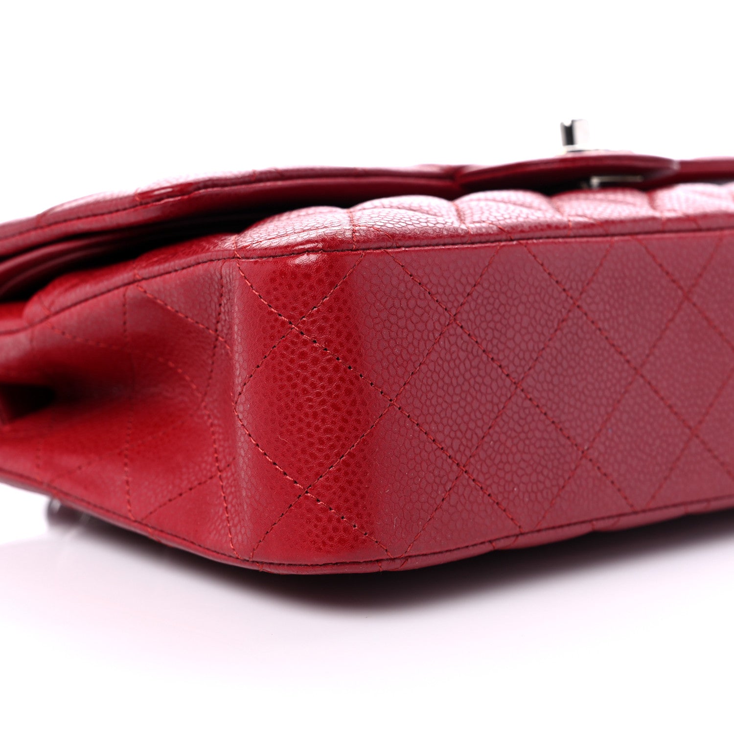 Chanel Caviar Quilted Medium Double Flap Red 9 of 10