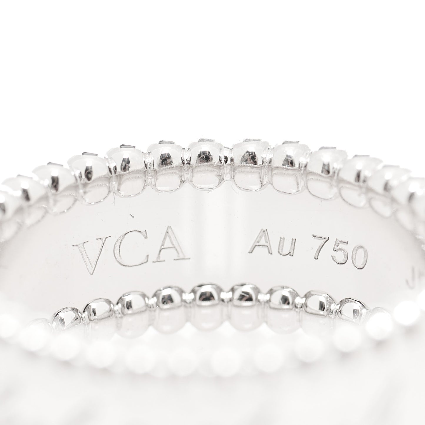 18K White Gold Perlee Signature Ring 53 6.25