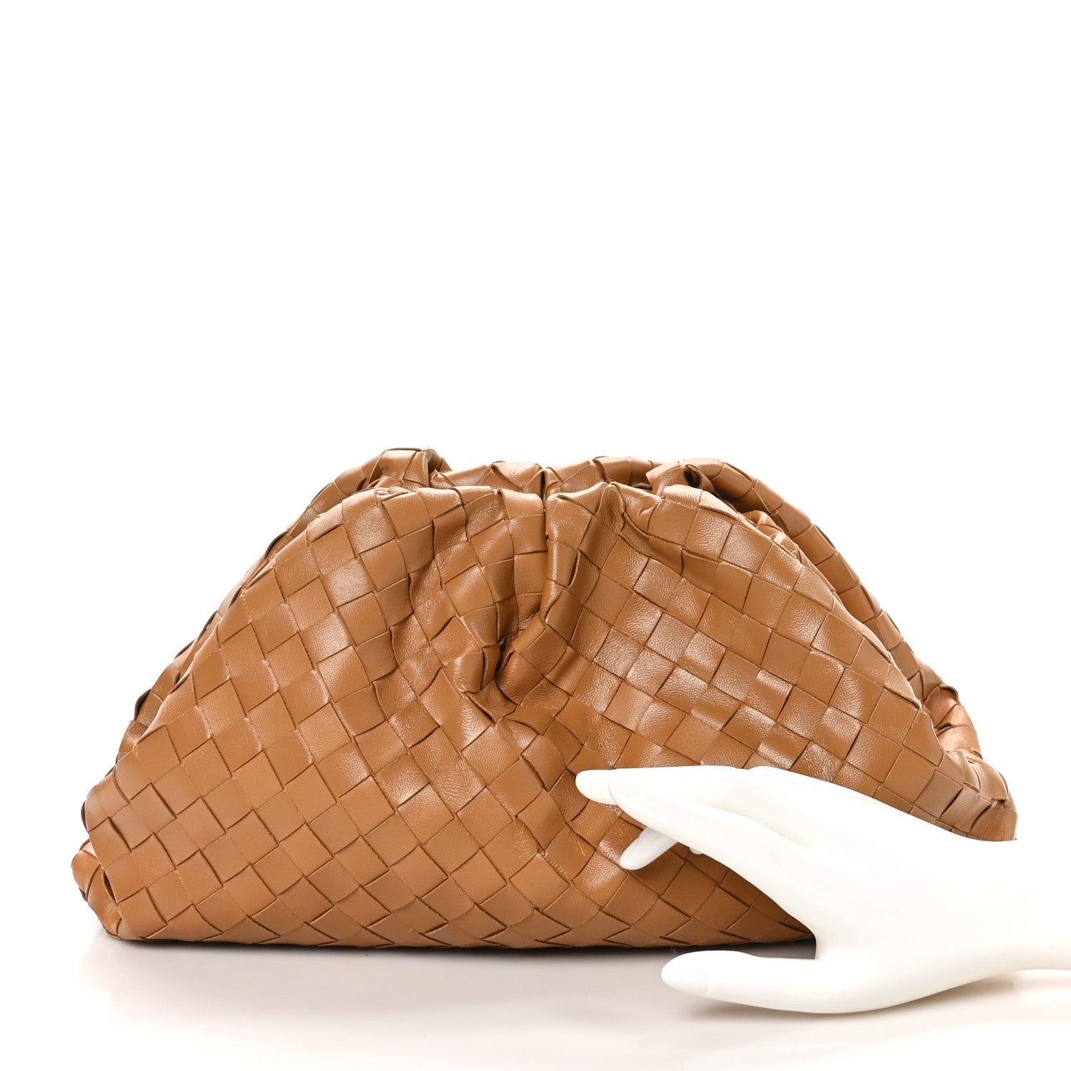 Bottega Veneta Nappa Maxi Intrecciato The Pouch Oversized Clutch Caramel 2 of 9