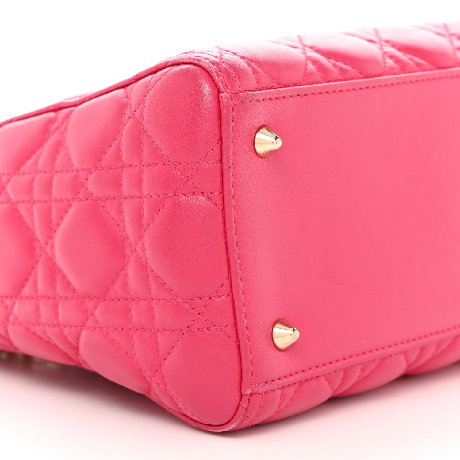 Christian Dior CHRISTIAN DIOR Lambskin Cannage Medium Lady Dior Fuchsia 9 of 12