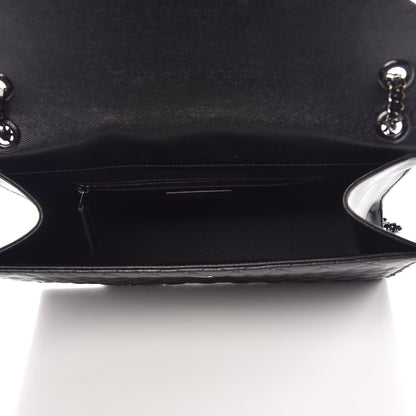 Saint Laurent Grain De Poudre Textured Mixed Matelasse Large Triquilt Monogram Monochrome Satchel Black 5 of 11