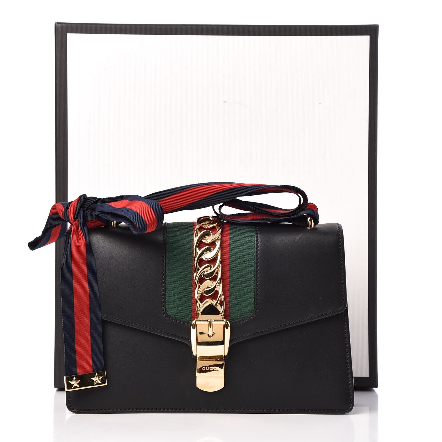 Gucci Calfskin Small Sylvie Shoulder Bag Black 11 of 11