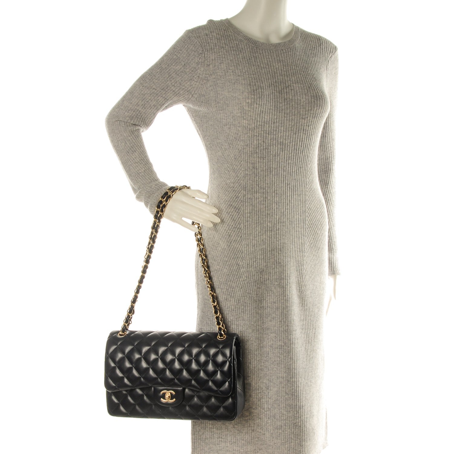 Chanel Lambskin Jumbo Double Flap Navy Blue 2 of 7