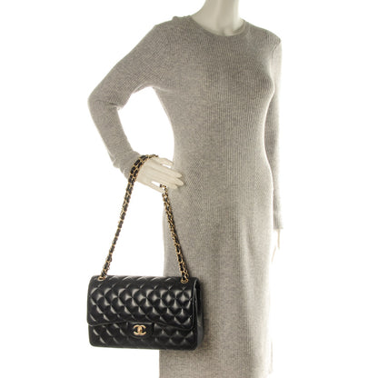 Chanel Lambskin Jumbo Double Flap Navy Blue 2 of 7