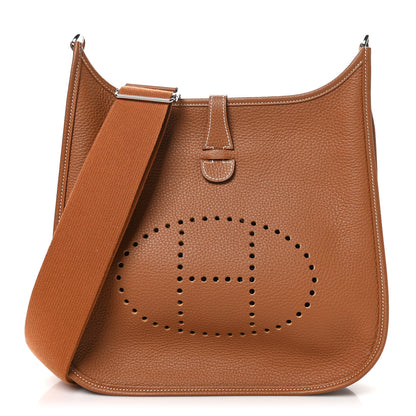 Hermes Taurillon Clemence Evelyne III PM Gold 1 of 11