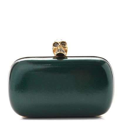 Alexander McQueen Patent Crystal Skull Box Clutch Green 1 of 8