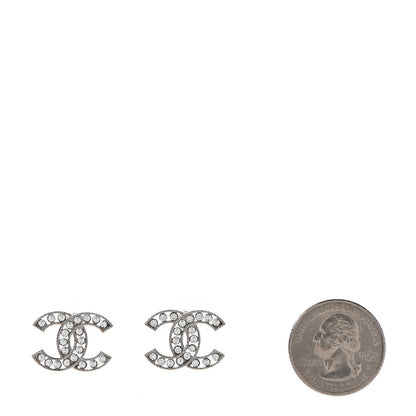 Chanel Crystal CC Chain Earrings Silver 2 of 4