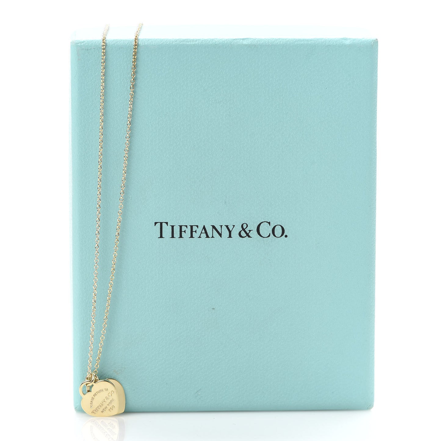 18K Yellow Gold Return to Mini Double Heart Tag Pendant Necklace