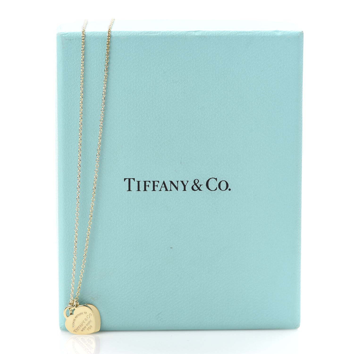 Tiffany 18K Yellow Gold Return to Mini Double Heart Tag Pendant Necklace 6 of 6