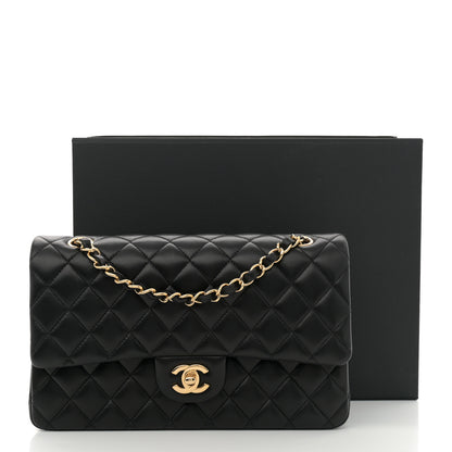 Chanel Lambskin Quilted Medium Double Flap Black 11 of 11