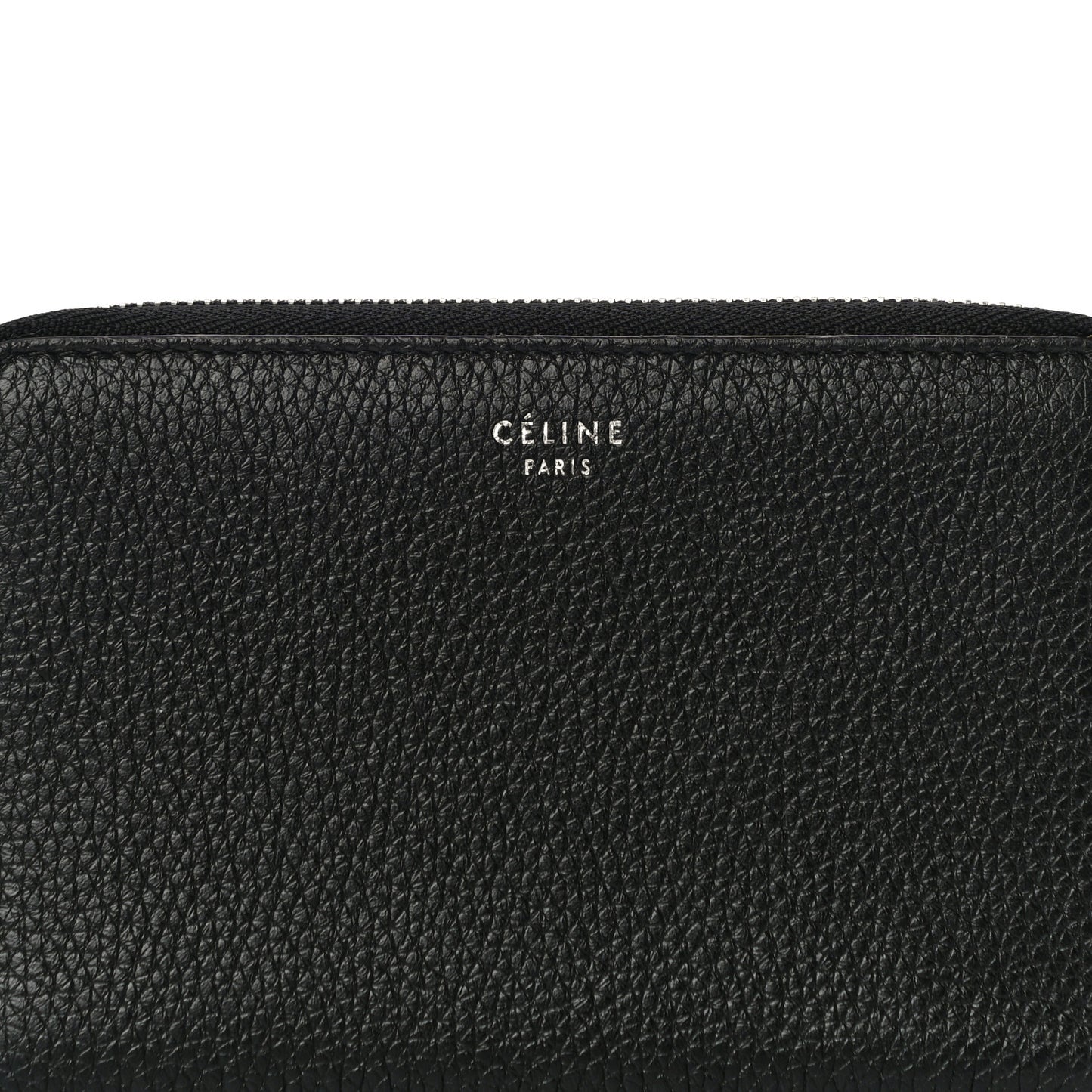 Drummed Calfskin Zip Around Multifunction Wallet Black Citron