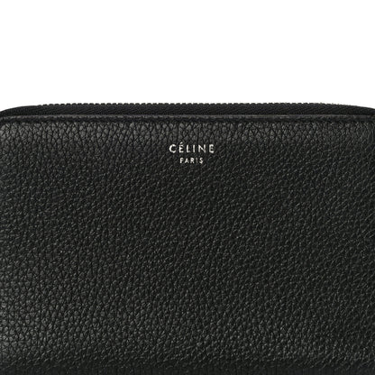 Celine Drummed Calfskin Zip Around Multifunction Wallet Black Citron 7 of 9