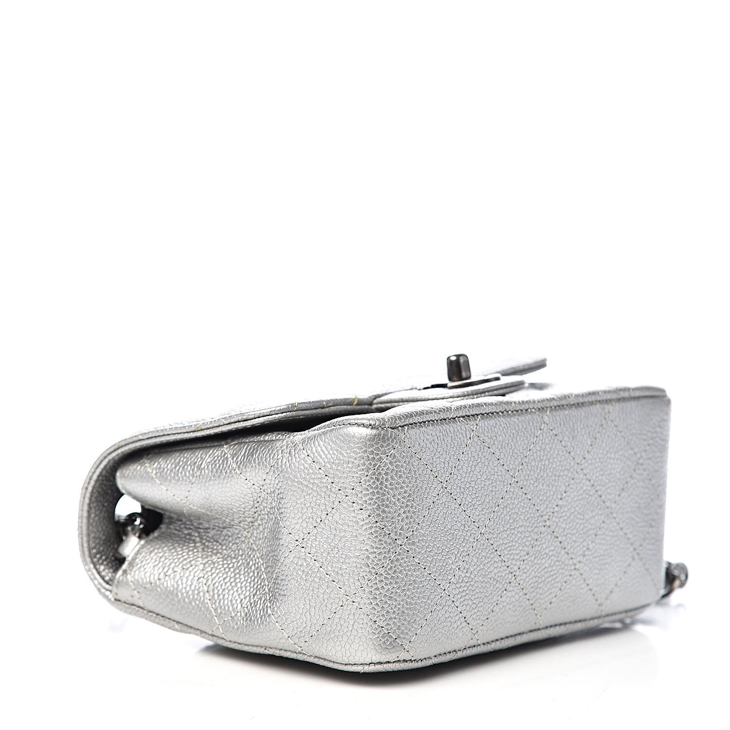 Chanel Metallic Caviar Quilted Mini Square Flap Silver 4 of 11