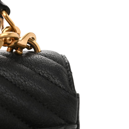 Saint Laurent Sheepskin Matelasse Chevron Monogram Medium College Bag Black 11 of 11